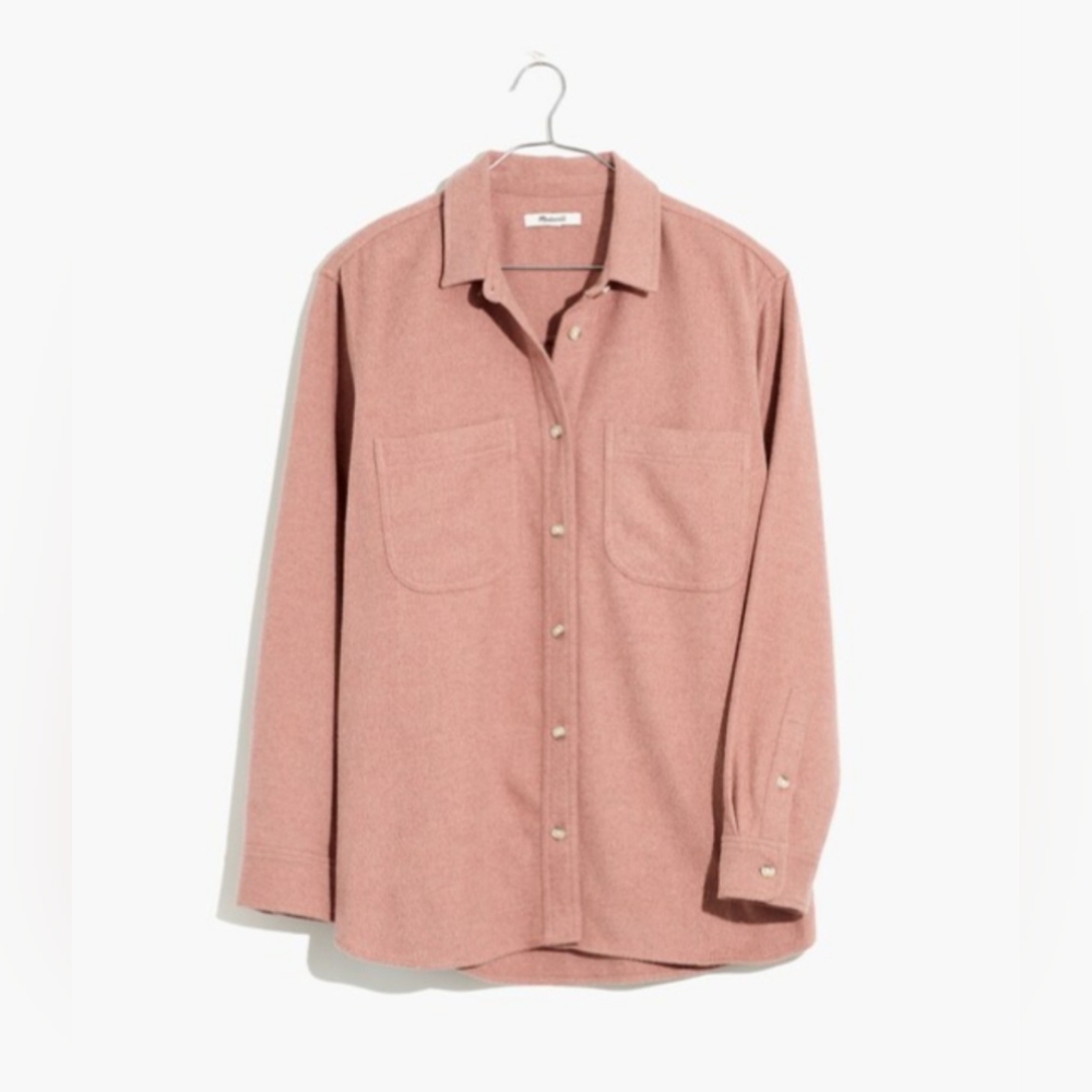 Madewell Plus Flannel Oversized Ex-boyfriend Swing Shirt Faded Mauve Size 1X